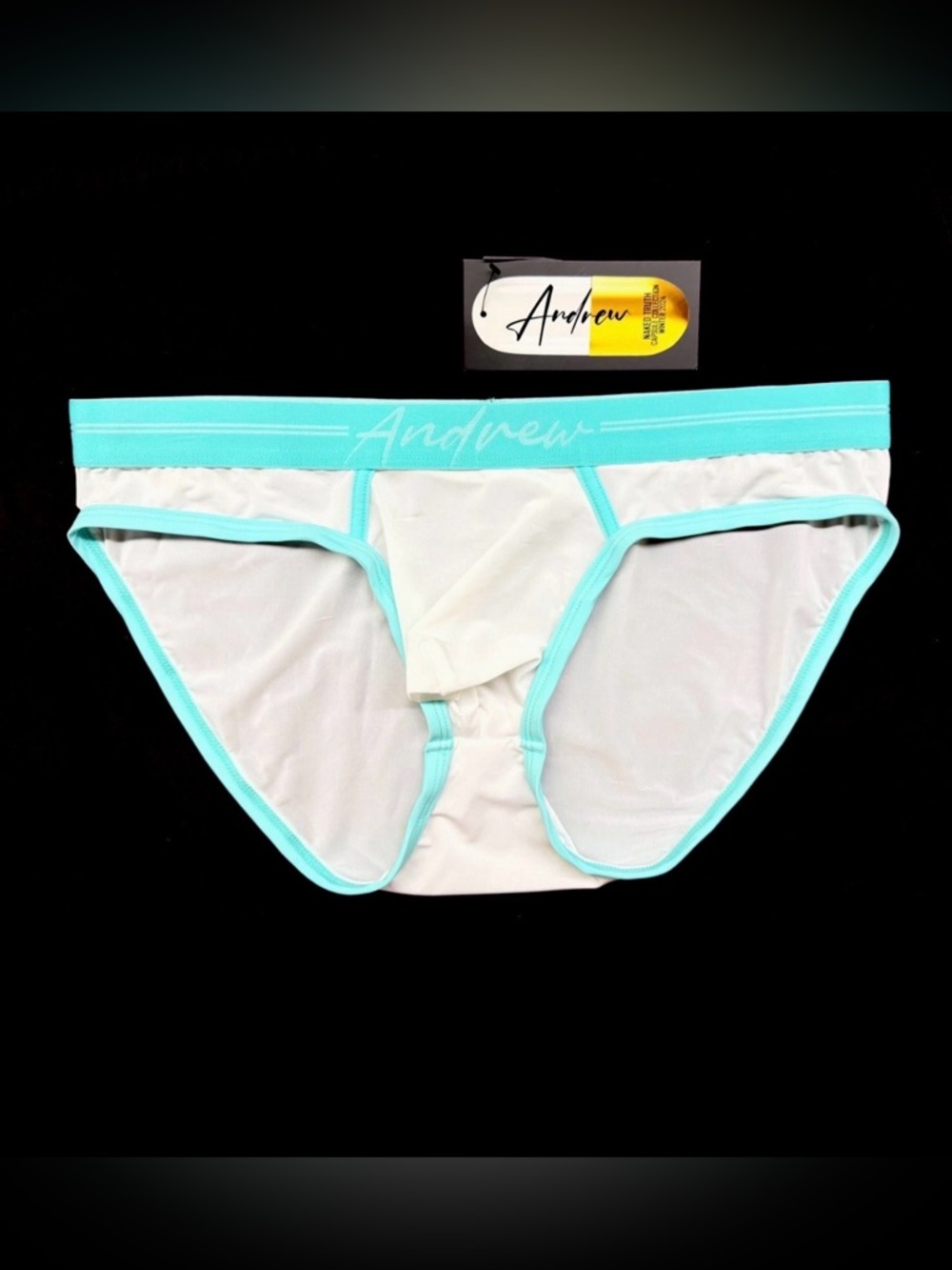 Andrew Christian Large White Aqua - NAKED TRUTH CAPSULE COLLECTION WINTER 2024